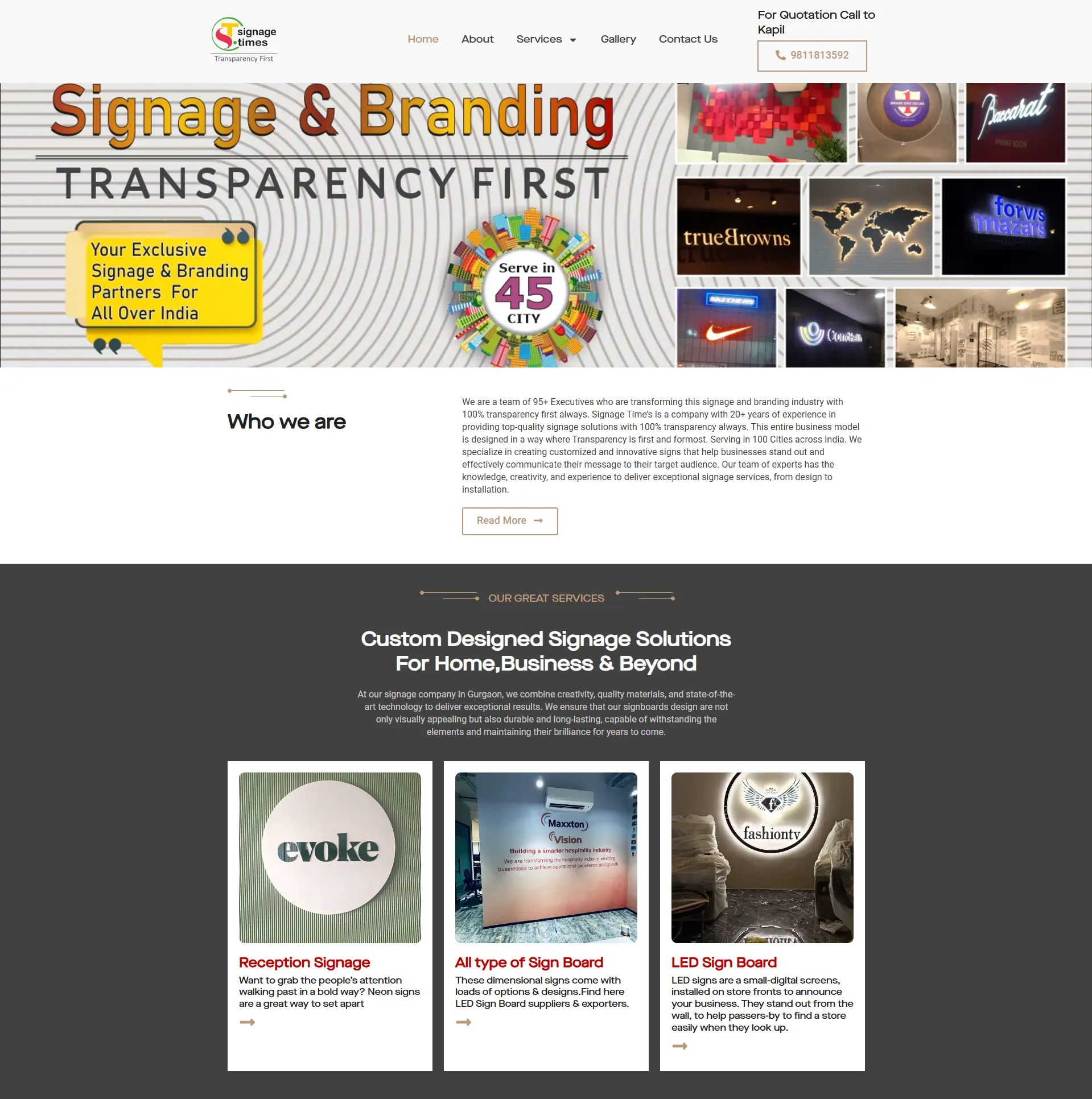 Signage Times website homepage covering signage and display industry news